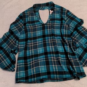 ✏️Candie's plaid blouse